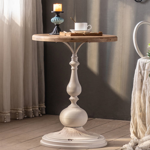 Laurel Foundry Modern Farmhouse Alicea Solid Wood Pedestal End Table